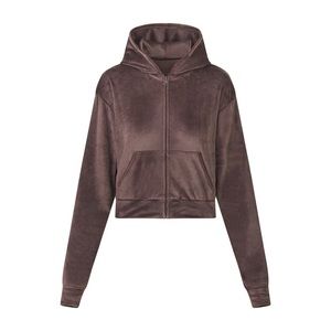 Skims Velour Zip Up Hoodie - Amethyst